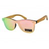 Damskie okulary polaryzacyjne drewniane przeciwsłoneczne lustrzanki różowe